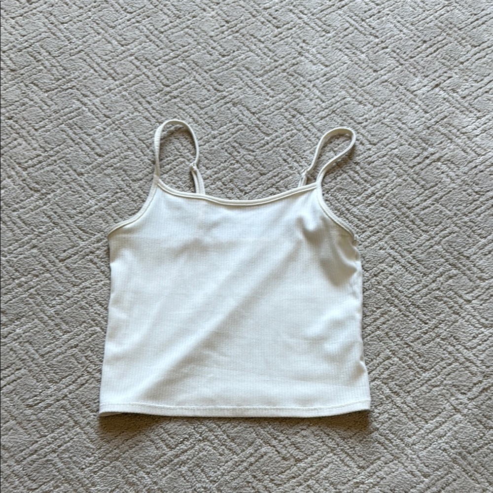 American Eagle By Payless White Fitted Crop Camisole